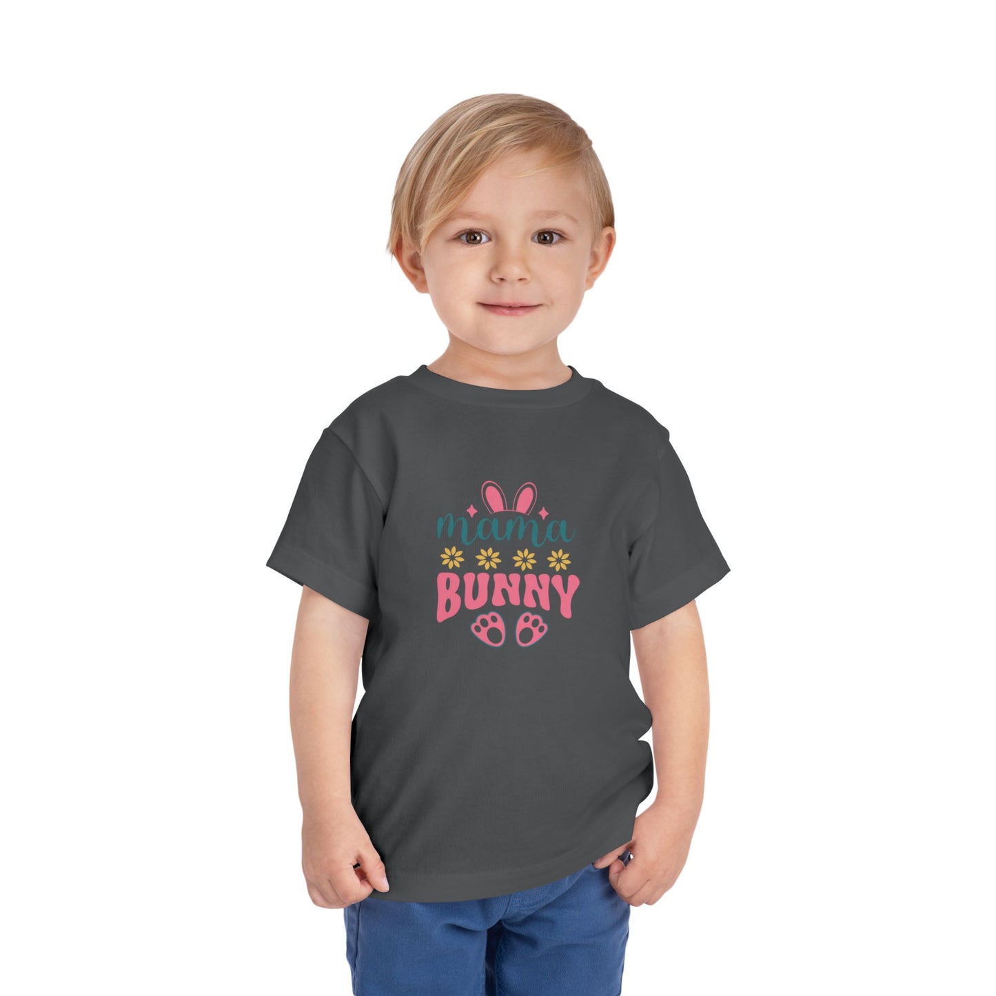 Mama Bunny Toddler Tee – Easter Spring Baby Shirt with Bunny Ears & Paw Print