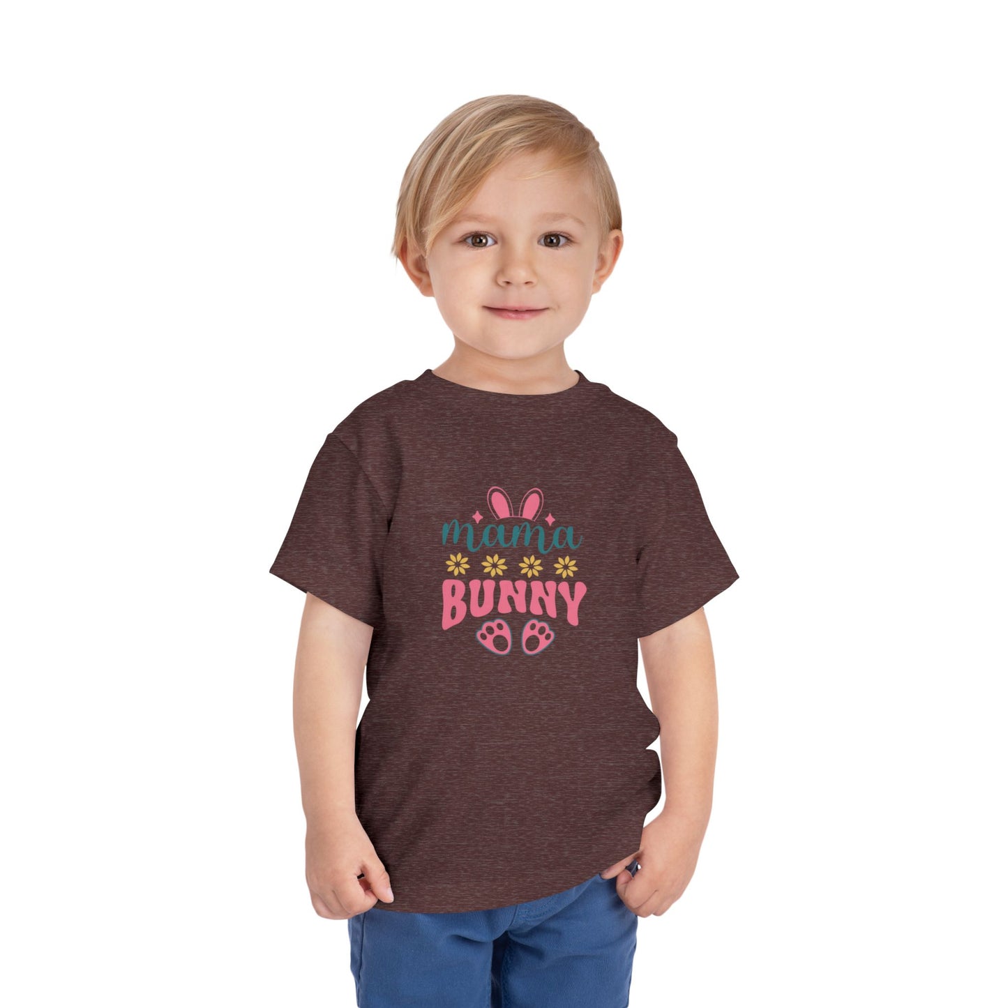 Mama Bunny Toddler Tee – Easter Spring Baby Shirt with Bunny Ears & Paw Print