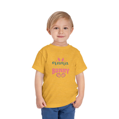Mama Bunny Toddler Tee – Easter Spring Baby Shirt with Bunny Ears & Paw Print