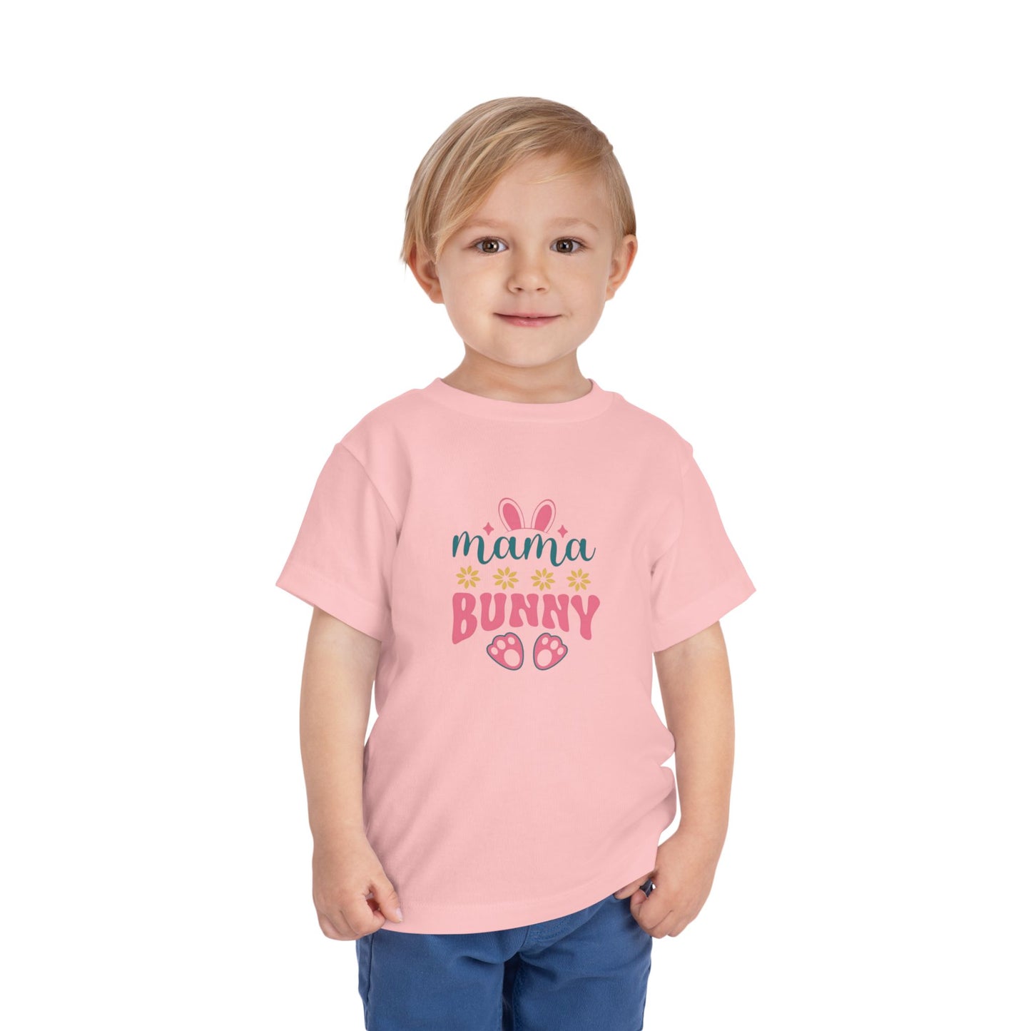 Mama Bunny Toddler Tee – Easter Spring Baby Shirt with Bunny Ears & Paw Print