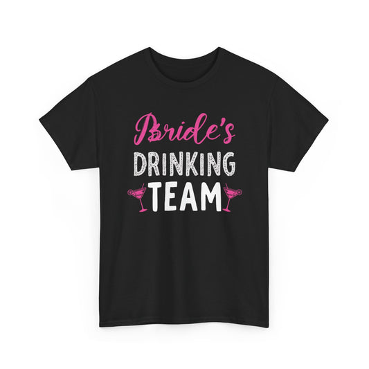 Bride's Drinking Tee - Bachelorette Party T-Shirt with Pink Martini Graphics