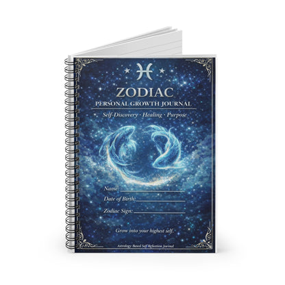 Zodiac Personal Growth Journal — Pisces-Themed Spiral Notebook (Self-Discovery & Healing)