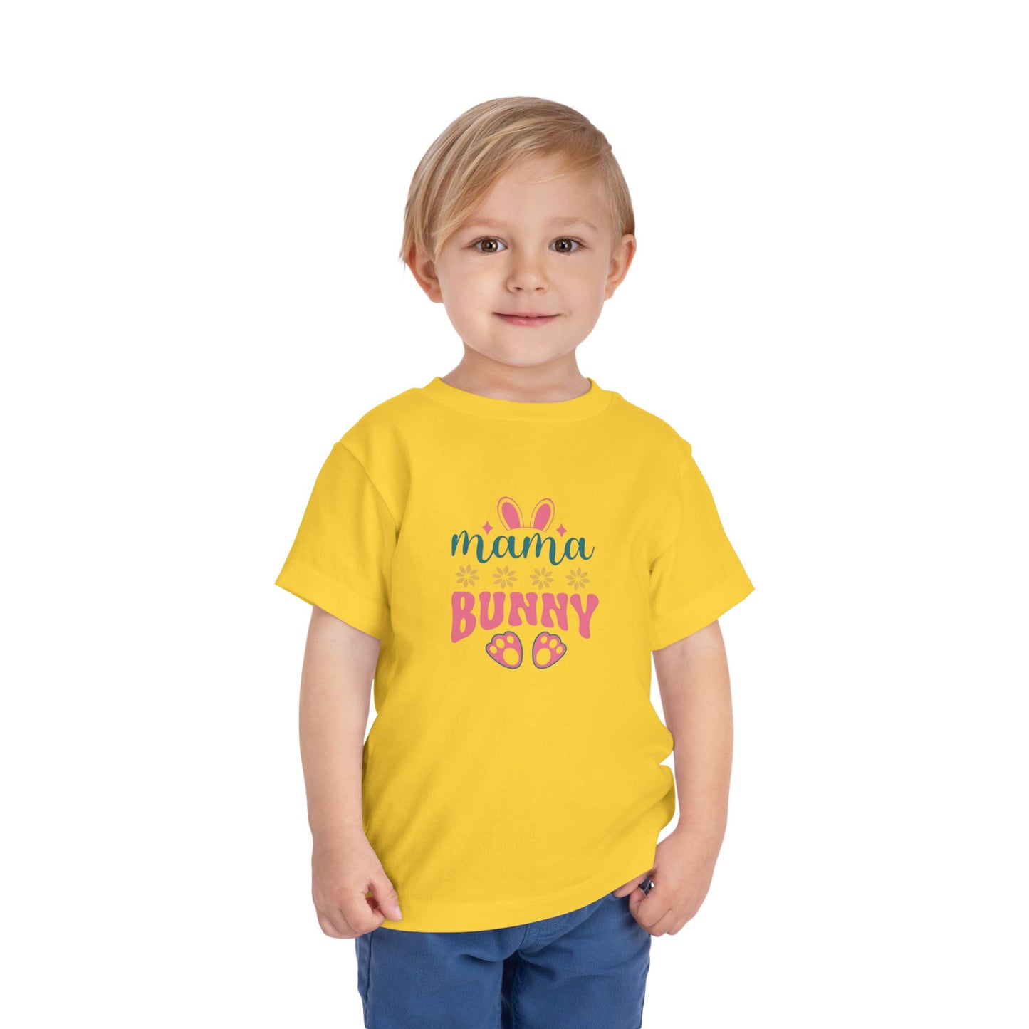 Mama Bunny Toddler Tee – Easter Spring Baby Shirt with Bunny Ears & Paw Print