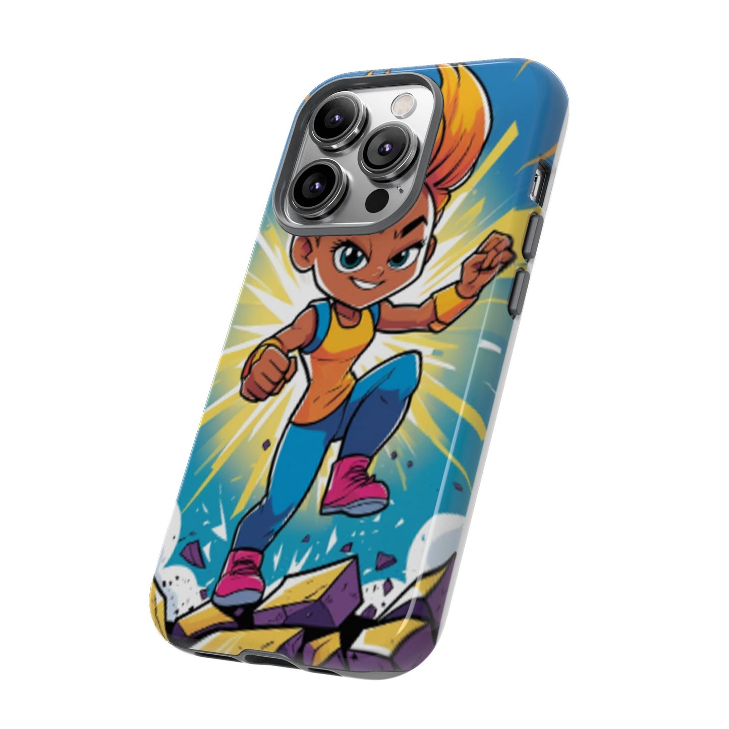 Phone Case — Bold Superhero Girl Design ("Tough Cases")