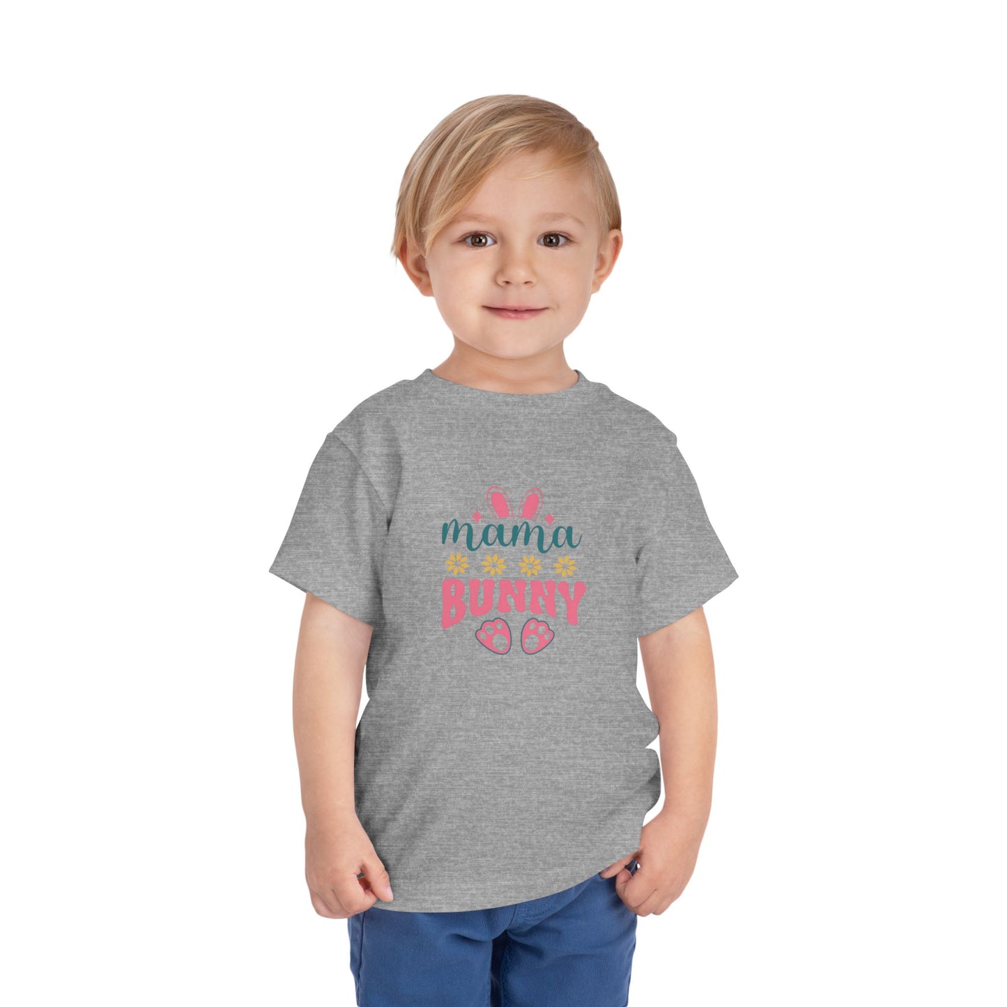 Mama Bunny Toddler Tee – Easter Spring Baby Shirt with Bunny Ears & Paw Print
