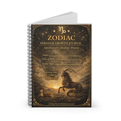 Capricorn Zodiac Personal Growth Journal — Spiral Notebook (Ruled)