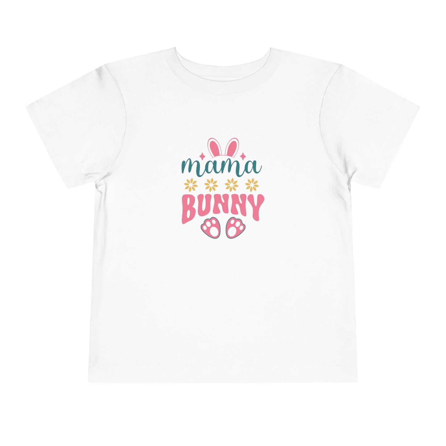 Mama Bunny Toddler Tee – Easter Spring Baby Shirt with Bunny Ears & Paw Print