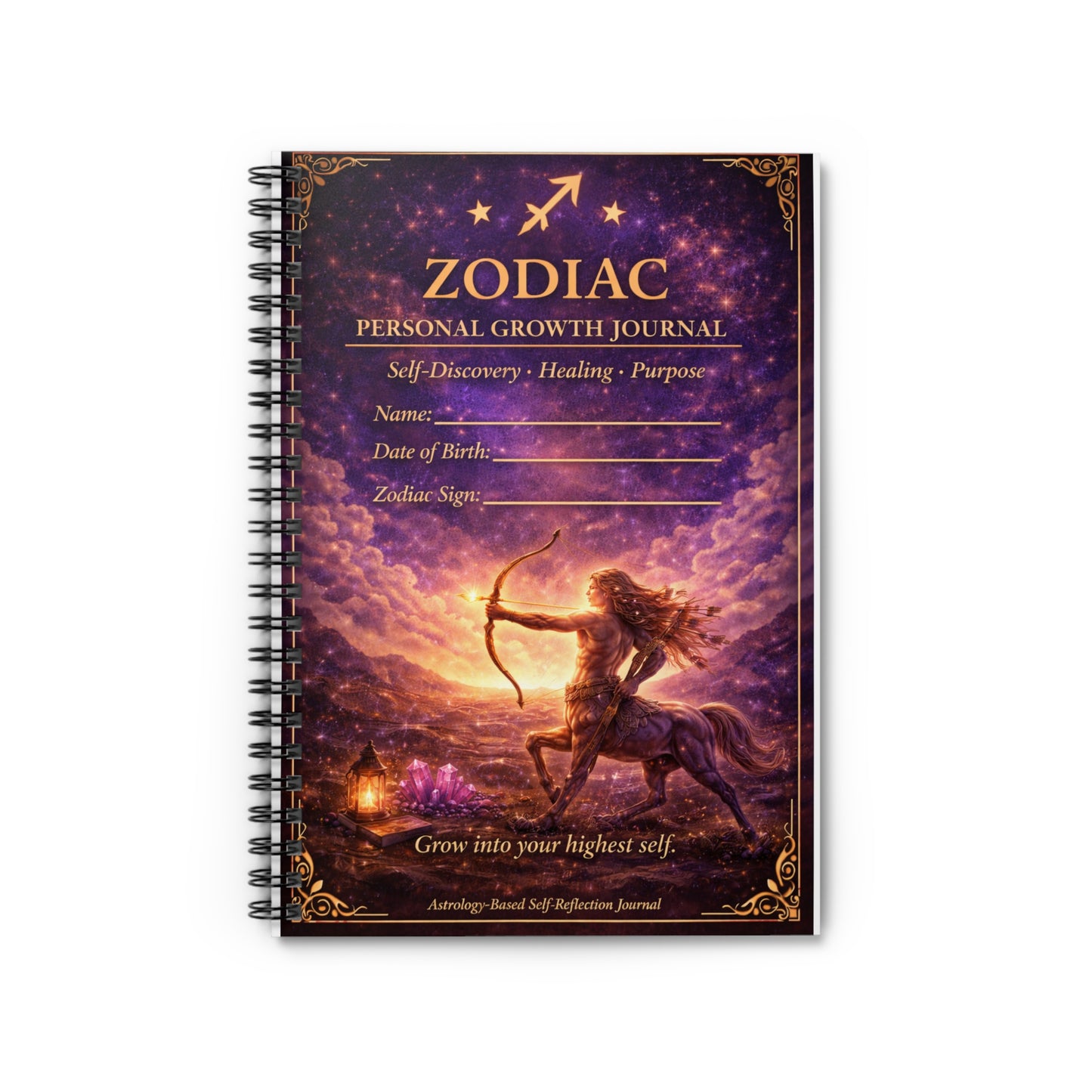 Zodiac Personal Growth Journal — Sagittarius Archer Spiral Notebook