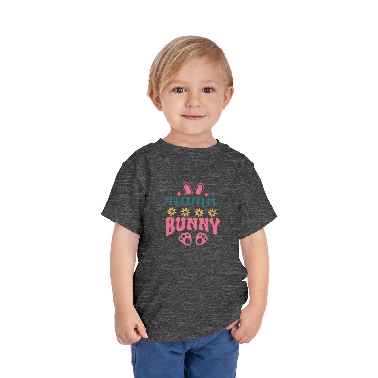 Mama Bunny Toddler Tee – Easter Spring Baby Shirt with Bunny Ears & Paw Print