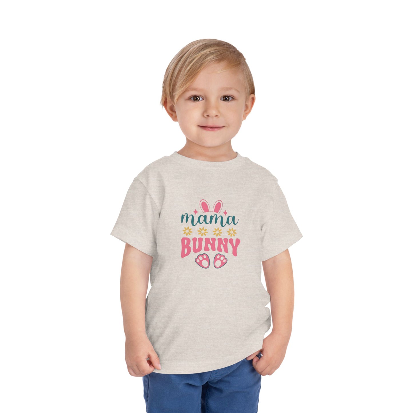 Mama Bunny Toddler Tee – Easter Spring Baby Shirt with Bunny Ears & Paw Print