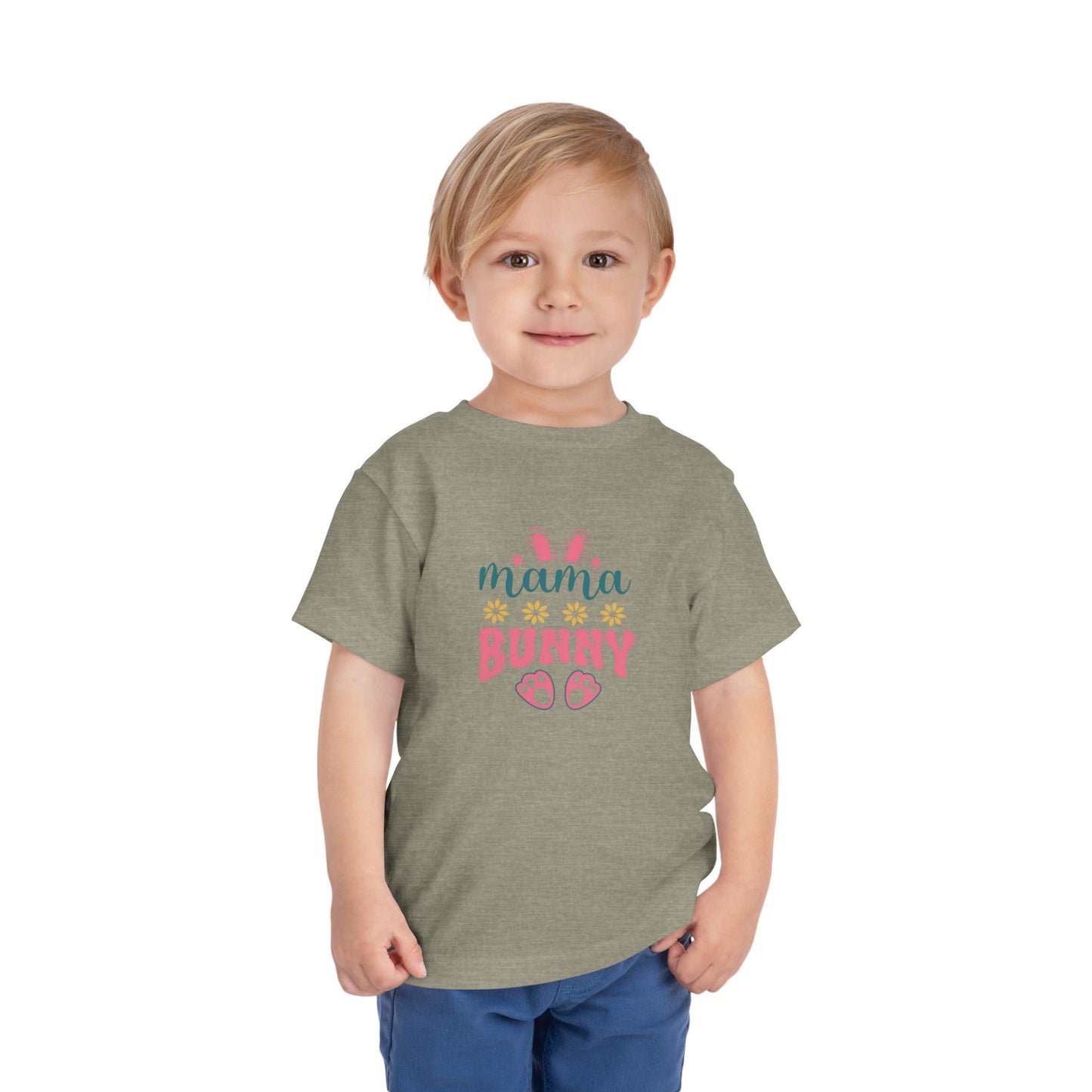 Mama Bunny Toddler Tee – Easter Spring Baby Shirt with Bunny Ears & Paw Print