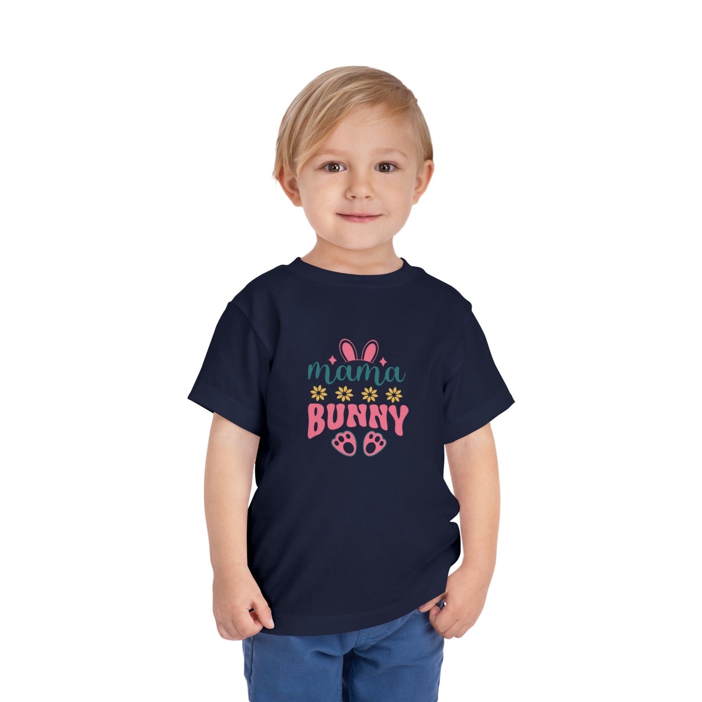 Mama Bunny Toddler Tee – Easter Spring Baby Shirt with Bunny Ears & Paw Print