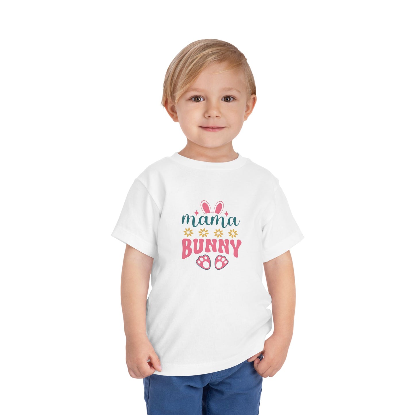 Mama Bunny Toddler Tee – Easter Spring Baby Shirt with Bunny Ears & Paw Print