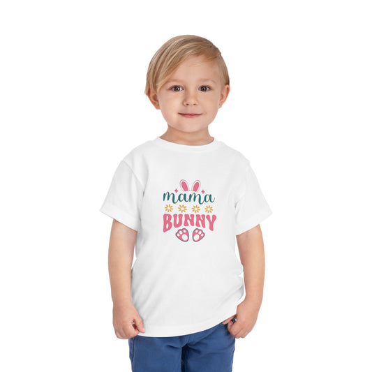 Mama Bunny Toddler Tee – Easter Spring Baby Shirt with Bunny Ears & Paw Print