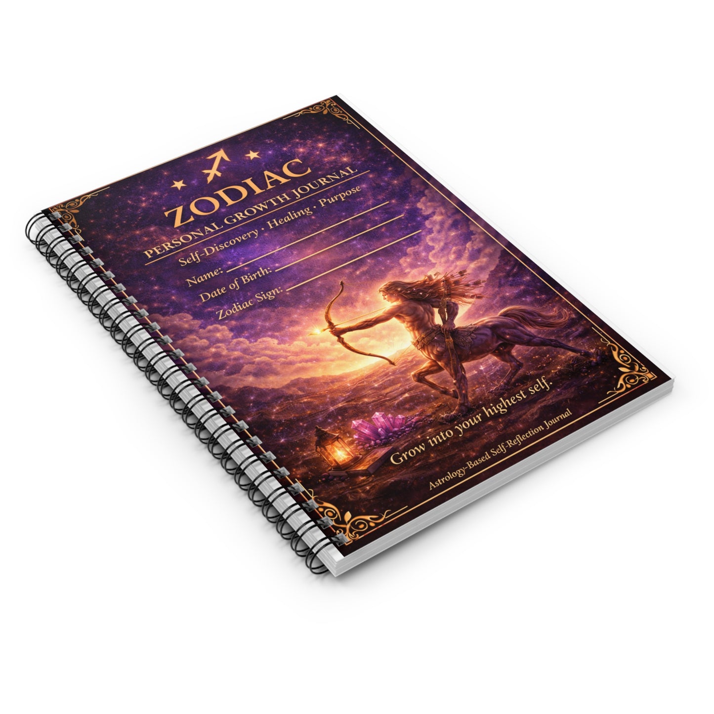Zodiac Personal Growth Journal — Sagittarius Archer Spiral Notebook