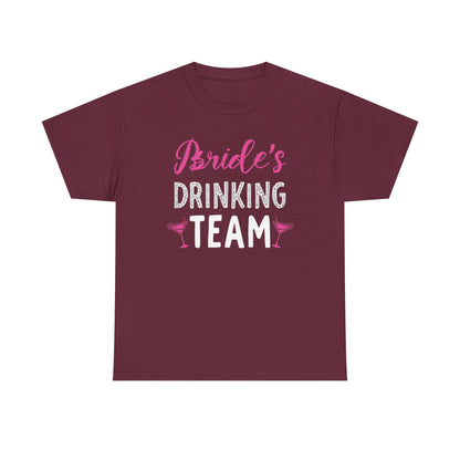 Bride's Drinking Tee - Bachelorette Party T-Shirt with Pink Martini Graphics
