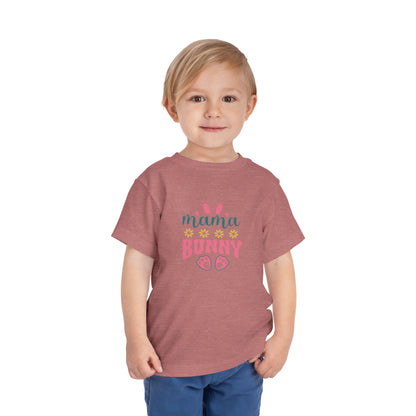 Mama Bunny Toddler Tee – Easter Spring Baby Shirt with Bunny Ears & Paw Print