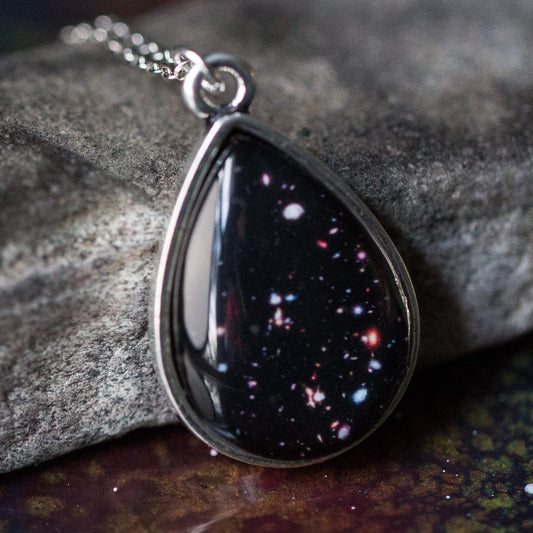 CLEARANCE Hubble Drops in Cosmic Ocean Pendant - Teardrop Necklace