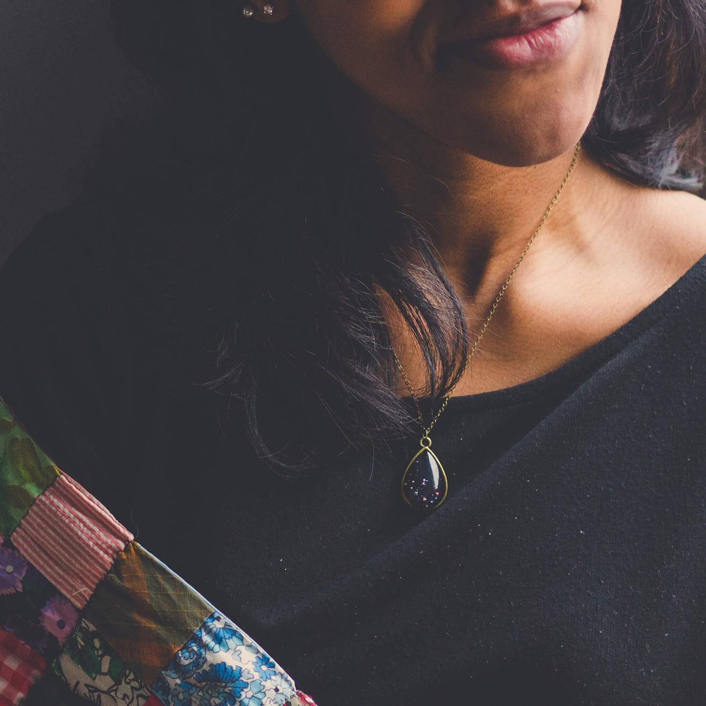 CLEARANCE Hubble Drops in Cosmic Ocean Pendant - Teardrop Necklace