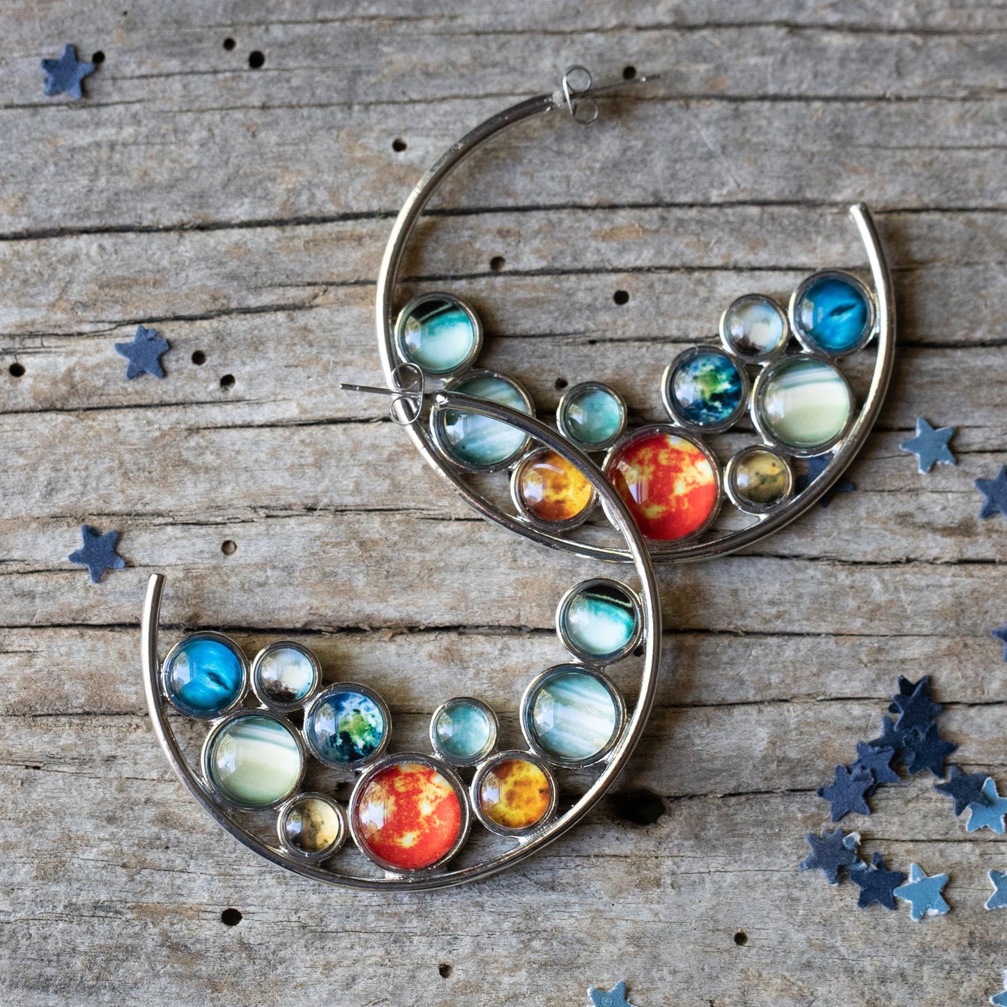 Solar System Hoop Earrings